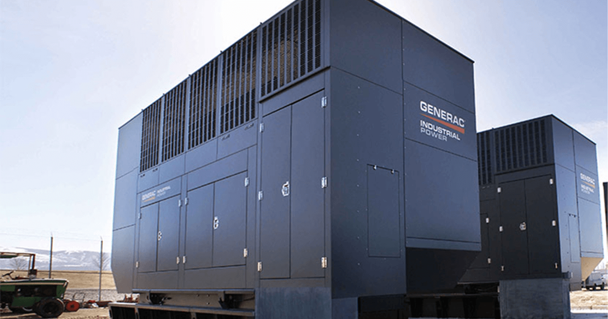 Generac Industrial Power Generator in a field