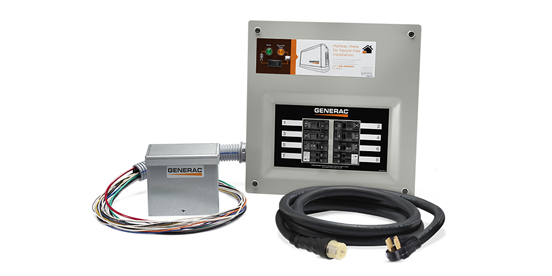 Portable generator transfer switch kit.